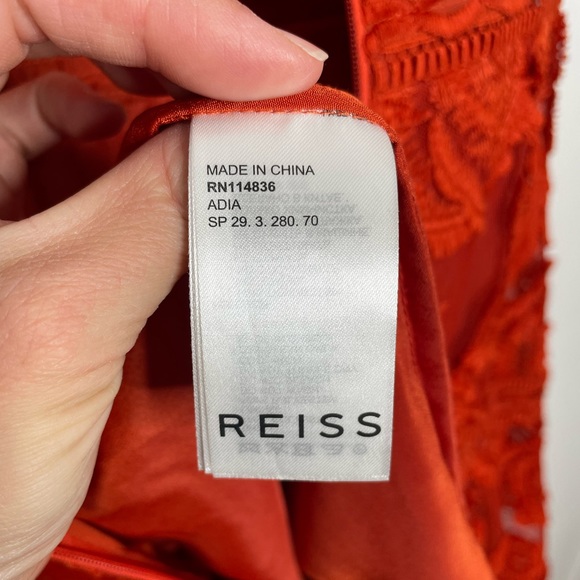 Reiss | NWT Adia Lace Dress Winter Orange US 4 - Picture 7 of 10